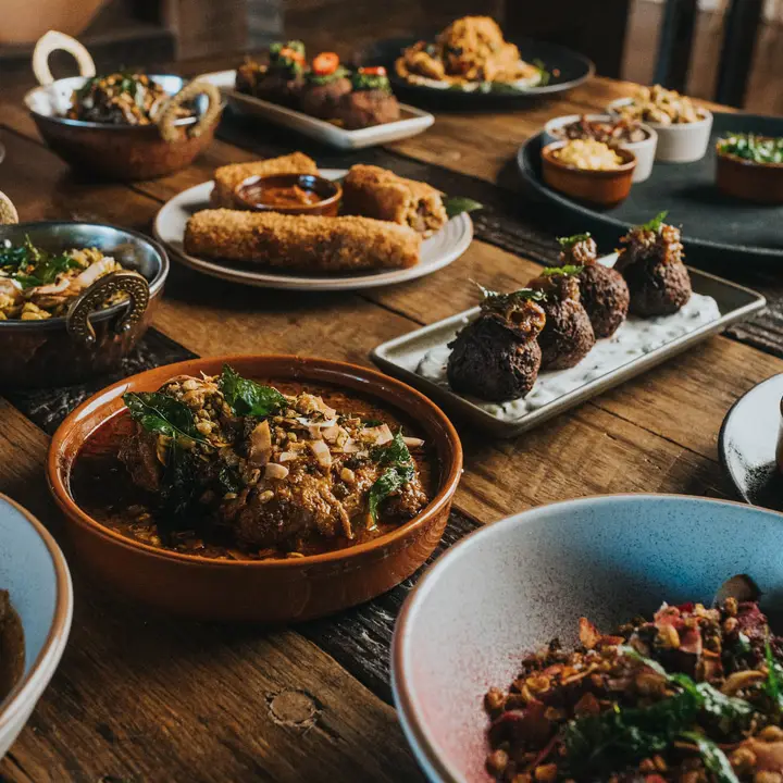Bowls of food shared after the session