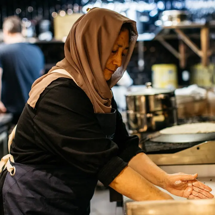 Cooking flatbreads in the kitchen