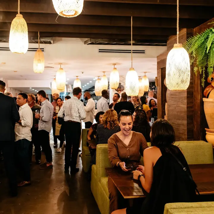 A standing cocktail event at Colombo Social