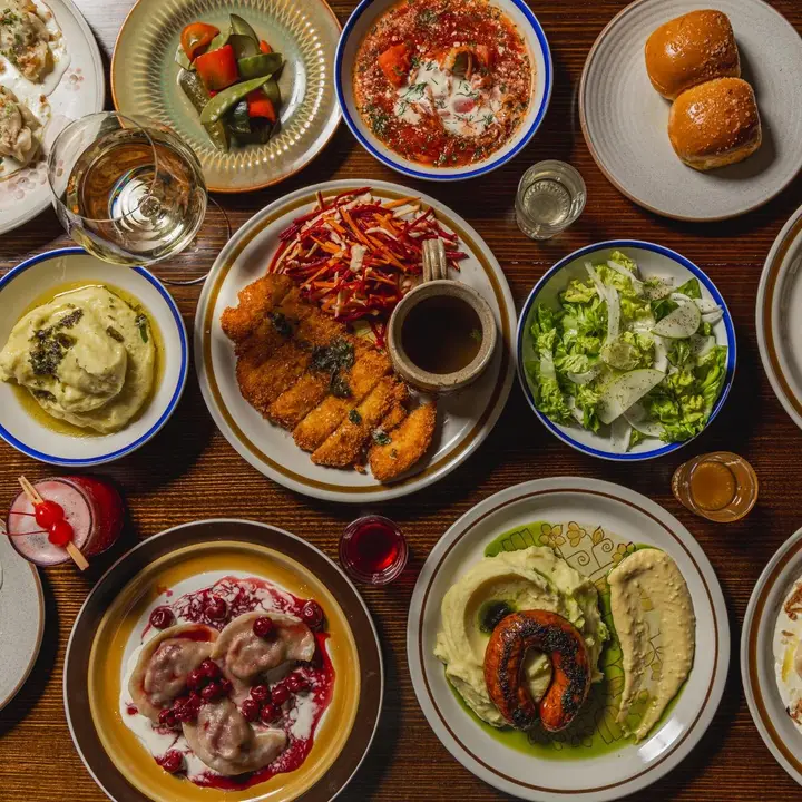 A Kyiv Social feast seen from above