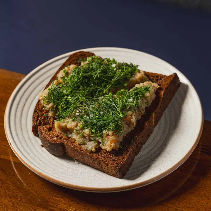 Eggplant ikra on rye bread