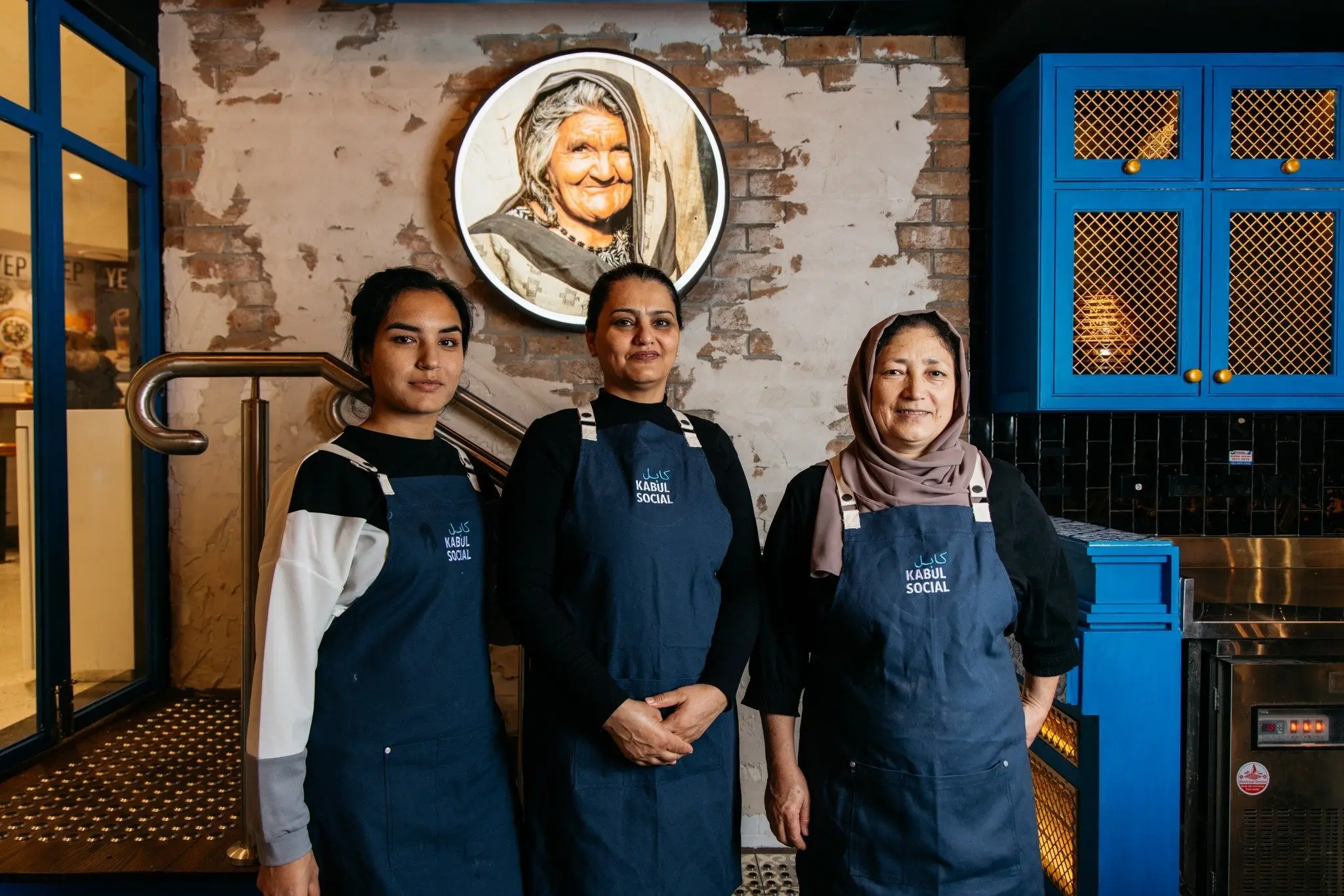 The Kabul Social team in the kitchen